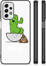 Smartphone Hoesje Geschikt voor Samsung Galaxy A23 Beschermhoesje met Zwarte rand Cactus Poo