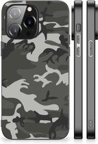 GSM Hoesje iPhone 14 Pro Max Hoesje Bumper met Zwarte rand Army Light