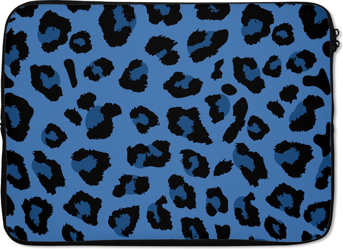 Laptophoes - Panterprint - Dieren - Blauw - Laptop sleeve - Laptop hoes - Laptop - 13 Inch