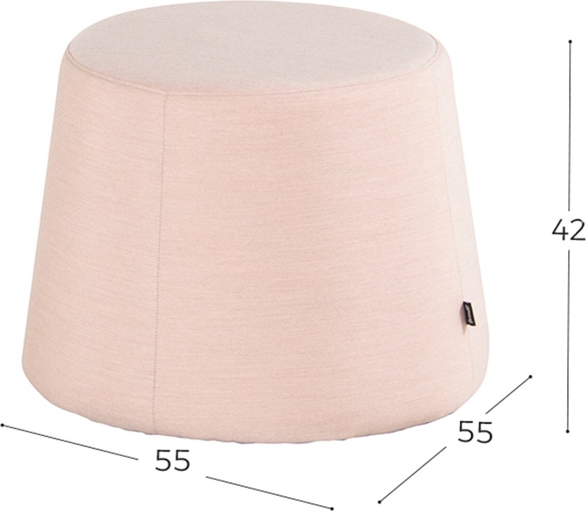 Hartman Trapezium Outdoor Tabouret - Tissu Sunbrella - Rose