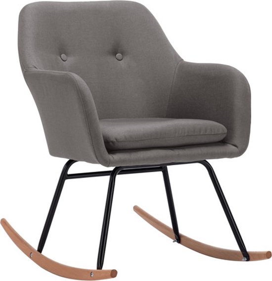 vidaXL Chaise à bascule Tissu Gris clair - Chaise à bascule - Chaises à bascule - Chaise à bascule - Chaises à bascule