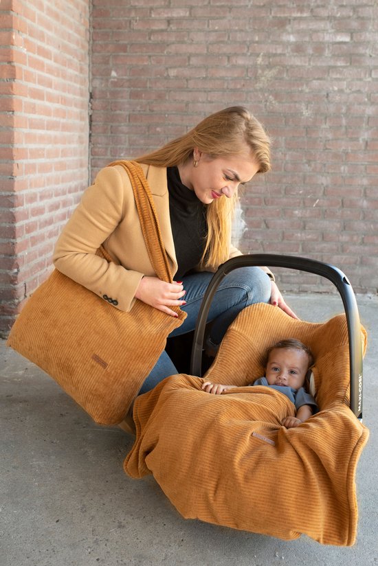 Baby's Only Wiegdeken teddy - Baby deken Sense - Dekentje voor jongens en meisjes - 2.6 TOG - 70x95 cm - Caramel - Rib corduroy stof - Herfst & winter deken van Baby's Only — afbeelding 2