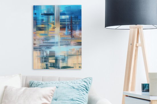 Toile - Peinture - Abstrait - Couleurs - Blauw - Peinture à l'huile - 30x40 cm - Décoration d'intérieur - Décoration Décoration murale