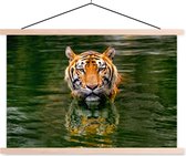 Affiche textielposter Tigre dans l'eau à lattes vierges 60x40 cm - Tirage photo sur plaque école (décoration murale salon / chambre)