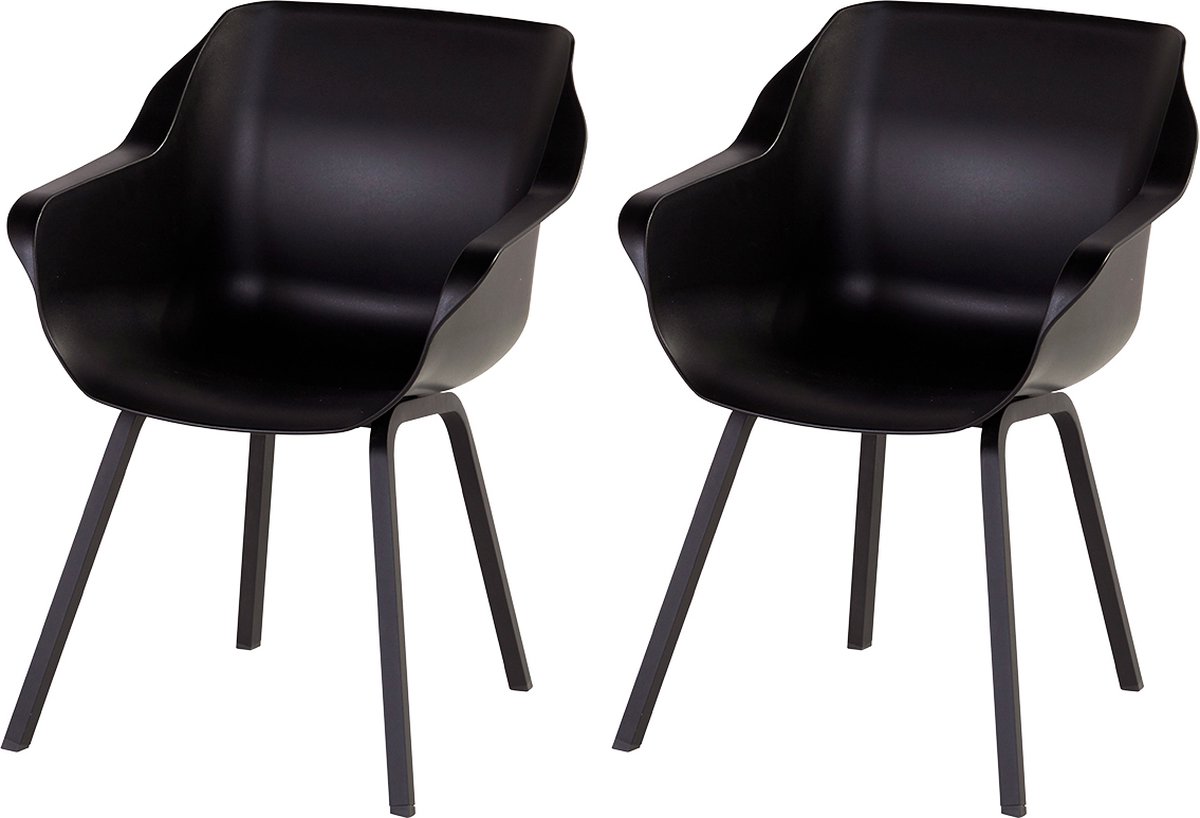 Hartman Sophie armchair chaise de jardin avec accoudoirs - Noir - set de 2