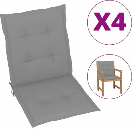 Coussin pour mobilier de jardin vidaXL Stoelkussens 4 st hoge rug