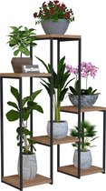 Pochon Home - Plantentafel 6 Planten - Metaal - Plantenrek - Ladderkast - Plantenstandaard - Plantentafeltje voor binnen - 78x60x20