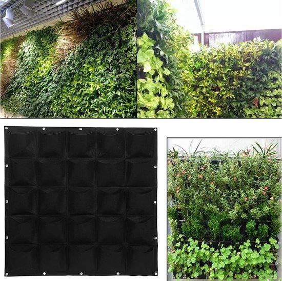 Merco - Jardin vertical avec 18 compartiments - Sac pour plantes à suspendre - Cintre pour plantes - Jardinage vertical - Jardin de plantes - Potager - Jardin d'herbes aromatiques - Herbes - Feutre durable