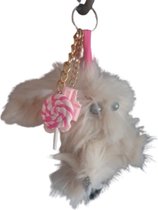 Grote Sleutelhanger knuffel Konijn hanger 17cm fluffy voor sleutels hanger Sleutelhangers Tashanger tas lollypop decoratie meisje kado