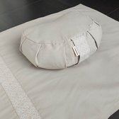 Coussin de méditation Samarali Demi-lune (Gris Château) - 100% coton biologique (certifié GOTS)| sarrasin écologique |2 couches | 34x20x17cm