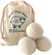 Elicious® - Ecologische Droger Ballen Wol - Wasdrogerballen - Droogballen Voor Snellere Droogtijd - 6 Stuks - Energiebesparend - Duurzaam - Duurzame Drogerballen - Wasbollen - Herbruikbare Drogerbollen - Wasverzachter - Zero Waste - 100% Merinowol