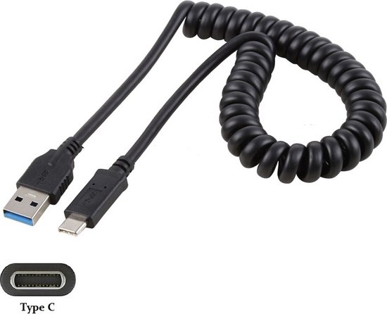 Câble spiralé 0 m USB 3.0 C. Câble de charge robuste pour la