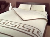 Wollen Deken 140x200cm 100% zuivere Australische Merino scheerwol DUBBELE DIKTE 2x450 g/m² Woolmark certificaat – Crete Labyrinth - Wasbaar en antiallergisch - ZACHT en WARM