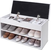 Banc à chaussures Sens Design avec coussin d'assise - Meuble à chaussures blanc - 6 paires
