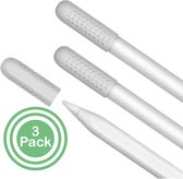 Capuchon de protection adapté pour Apple Pencil 2ème génération Wit - Set de 3 - Absorbe les chocs - Revêtement anti-dérapant
