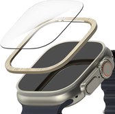 Ringke Bezel Styling Goud Geschikt voor Apple Watch Ultra/Ultra 2 | Roestvrij Staal | met 9H Tempered Glass Screen Protector