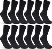 Naft katoenen sokken unisex zwart 12 paar 39-42