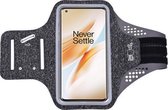 Hoesje Geschikt voor Oneplus 8 pro hardloop telefoonhouder – armband - sportband - van stof - Zwart