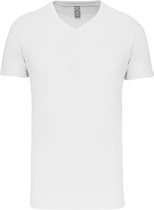 Wit T-shirt met V-hals merk Kariban maat XXL