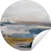 Tuincirkel Olieverf - Schilderij - Abstract - 60x60 cm - Ronde Tuinposter - Buiten