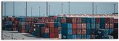 WallClassics - Dibond - Zeecontainers in Haven - 60x20 cm Foto op Aluminium (Wanddecoratie van metaal)