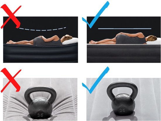 Intex Airbed - 1-Person - 99 x 191x 30 cm - Grijs - Avec pompe intégrée, Hoeslaken Zwart , oreiller, taies d' Taies d'oreiller Molton 2 en 1 et kit de réparation