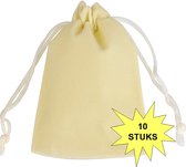Fako Bijoux® - Fluweel Cadeau Zakjes - Velours - 7x9cm - Crème - 10 Stuks