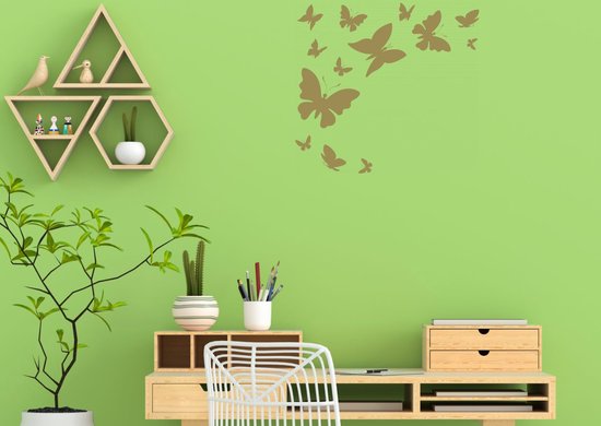 Un ensemble de plantes en pot papillon stickers muraux stickers décoratifs,  sticker mural pour chambre salon bureau cuisine