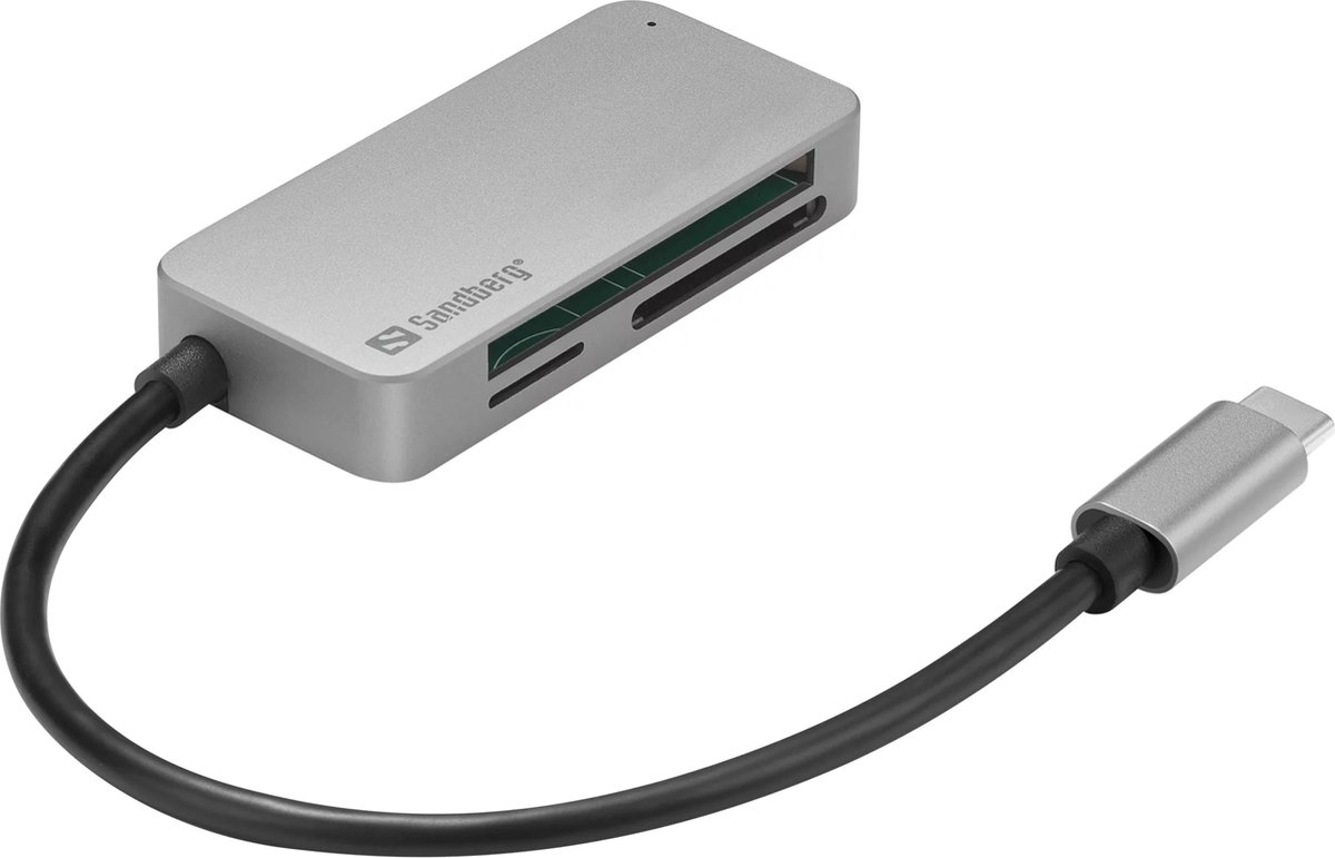 Sandberg 136-38 geheugenkaartlezer USB 3.2 Gen 1 (3.1 Gen 1) Type-C Zwart