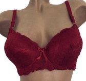 Bh push up met kant 70B/75A donkerrood