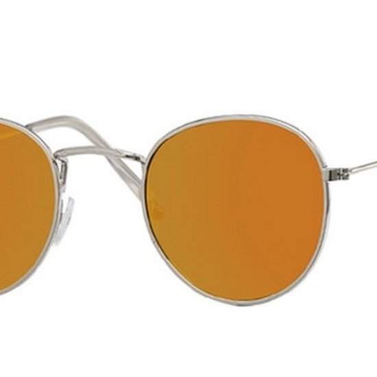 Hidzo Ronde Zonnebril Zilver - UV 400 - Oranje Glazen van Merkloos — afbeelding 2