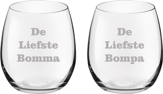 Drinkglas gegraveerd - 39cl - De Liefste Bomma-De Liefste Bompa