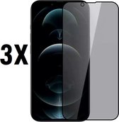 Screenz® - PRIVACY Screenprotector geschikt voor iPhone 13/ 13 Pro - Tempered glass Screen protector geschikt voor iPhone 13/ 13 Pro - Beschermglas - Privé Glasplaatje - 3 stuks