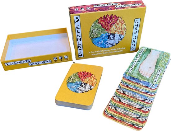 Vijf elementen spel: Five Elements Card Game! Fun learning about the Taoist five elements: Wood - Fire - Earth - Metal - Water. Geweldig voor TCM (Traditional Chinese Medicine) studenten en leraren; acupunctuur, shiatsu, qi gong, tai chi, yin yoga. - Five Elements Card Game