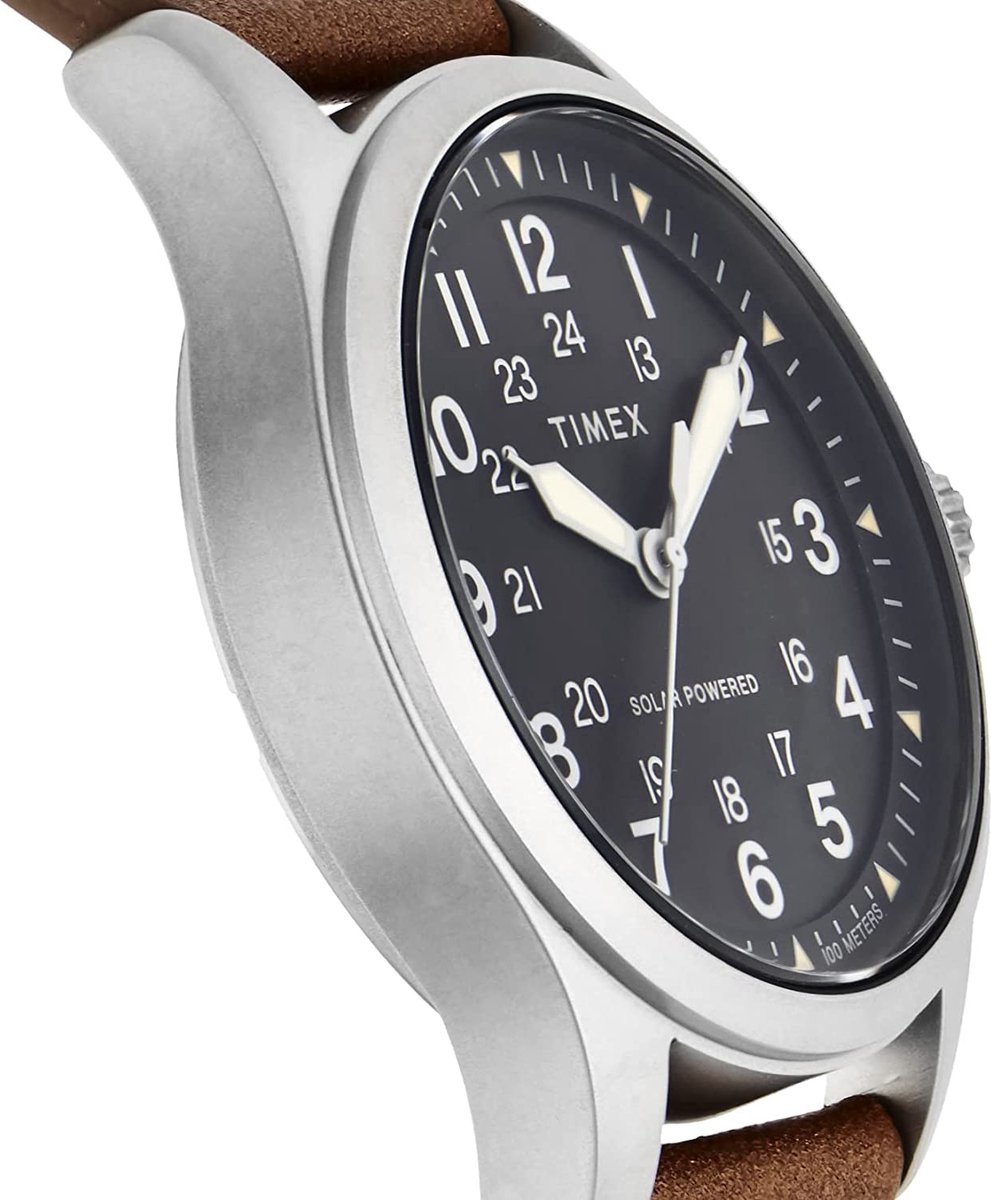 Timex Field Post Solar TW2V00200 Horloge - Leer - Bruin - Ø 36 mm