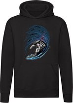 Astronaut Surfen Hoodie - ruimte - planeet - zee - ruimtevaart - space - sterren - unisex - trui - sweater - capuchon