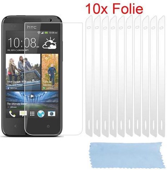 Cadorabo Films de protection d'écran compatibles avec HTC Desire 300 - Films de protection en HIGH CLEAR - 10 pièces films de protection très transparents contre la poussière, la saleté et les rayures