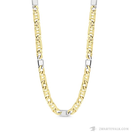 Juwelier Zwartevalk - 14 karaat gouden bicolor ketting BF