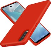 Hoesje Geschikt Voor Samsung Galaxy A50 Hoesje - Fluweelzachte Microvezel Siliconen Back Cover – Rood