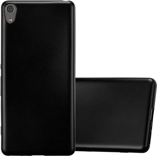Étui Cadorabo pour Sony Xperia XA en NOIR MÉTALLIQUE - Étui de protection en silicone TPU flexible