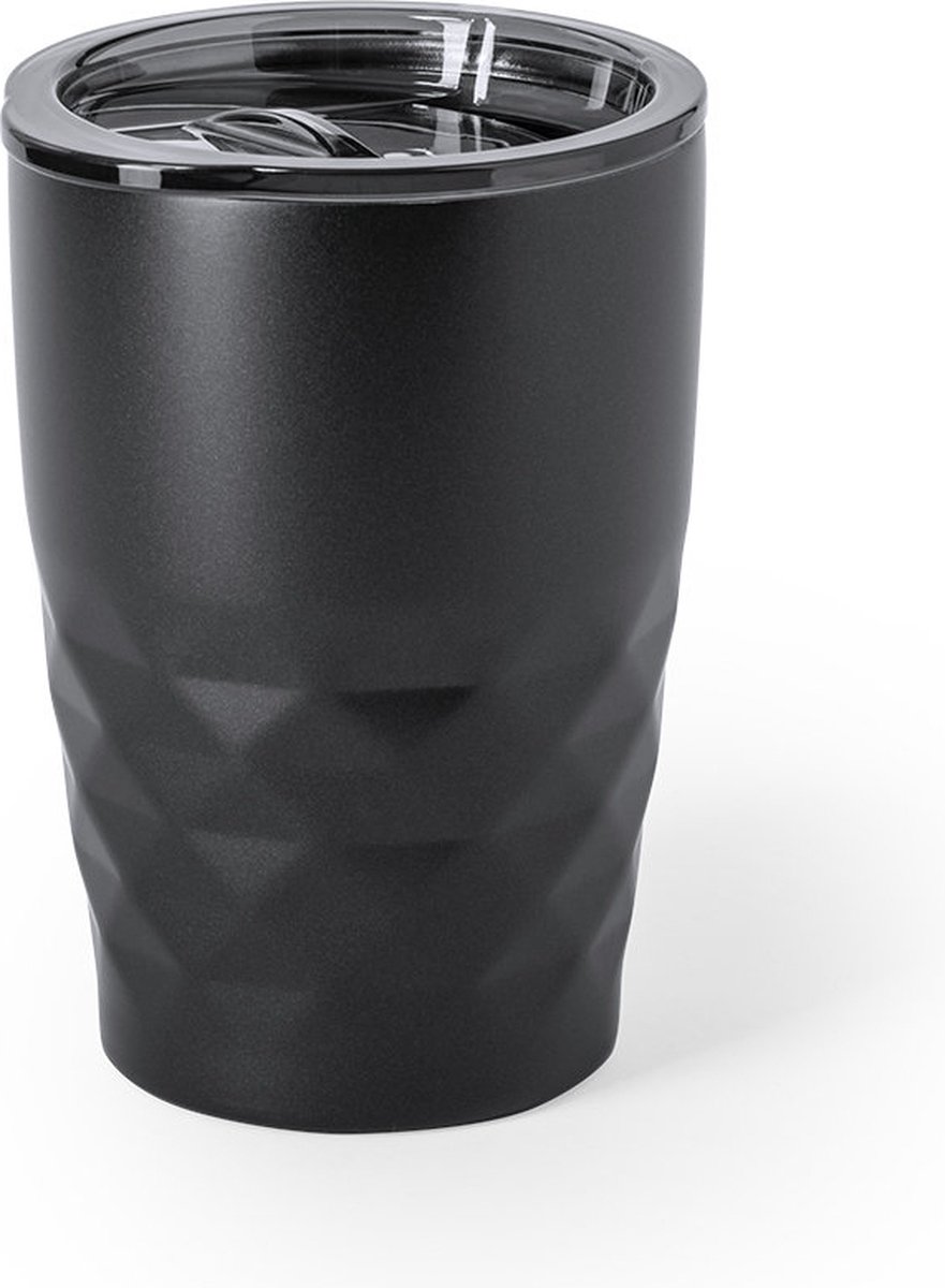 Thermosbeker - Travel mug - To go - Koffiebeker - Thee - RVS - 350 ml - zwart