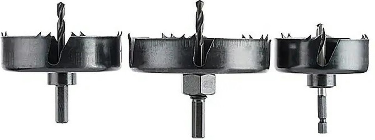 CRAFTOMAT gatenzaag - 3 delige set - Ø 68, 86 en 100 mm - 1/4" zeskant schacht