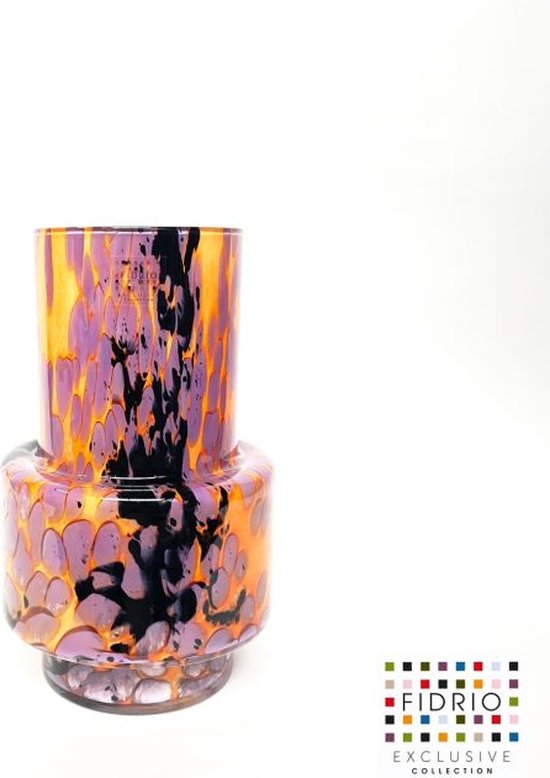 Design Vaas Nuovo - Fidrio TRICOLOR - glas, mondgeblazen bloemenvaas - hoogte 35 cm