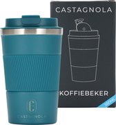 Castagnola Design Tasse à Café en Acier Inoxydable To Go - Blauw - 380ml - Tasse Thermos - Tasse à Thé