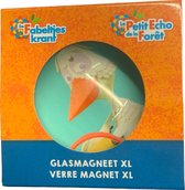 Glasmagneet - de Fabeltjeskrant - koelkastmagneet - Tv series van vroeger - Juffrouw Ooievaar - 5 cm