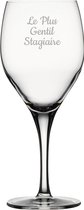 Witte wijnglas gegraveerd - 34cl - Le Plus Gentil Stagiaire