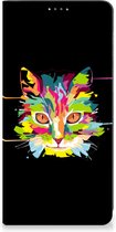 Smartphone Hoesje OPPO A17 Wallet Case Leuke Verjaardagscadeaus Cat Color