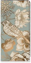Smart Cover geschikt voor OPPO A17 Vintage Bird Flowers