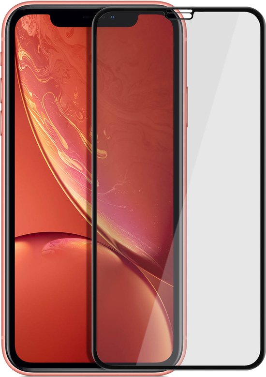 Foto: Getemperd glas beschermende folie geschikt voor apple iphone xr aan boord volledige dekking zwart