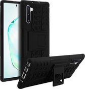 Geschikt voor Samsung Galaxy Note 10 Shockproof Case met Metalen riemclip zwart